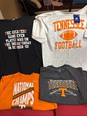 Men’s University of Tennessee Football Tee Pack - White, Orange, Black, Gray